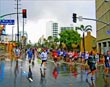 Marathoners in the Rain, LA Marathon, La Cienega & Sunset 03.20 .11
