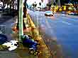 Bum Sleeping in Drizzle, Sunset & Serrano, about 7:20 am, 11.13.04